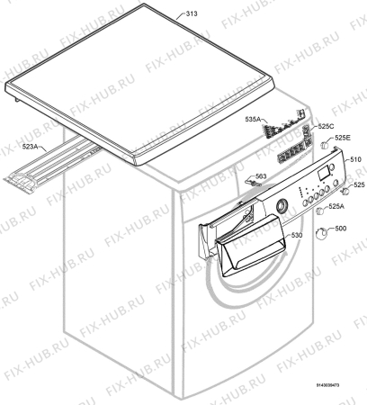 Взрыв-схема стиральной машины Elektro Helios TF1465E - Схема узла Command panel 037